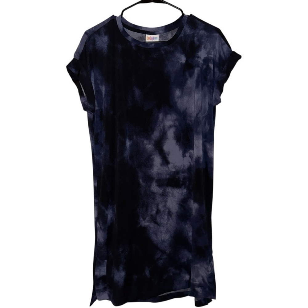 🌺LuLaRoe Blue 𝖦𝗋𝖺𝗒 Black Tie-Dye 𝖣𝗋𝖾𝗌𝗌